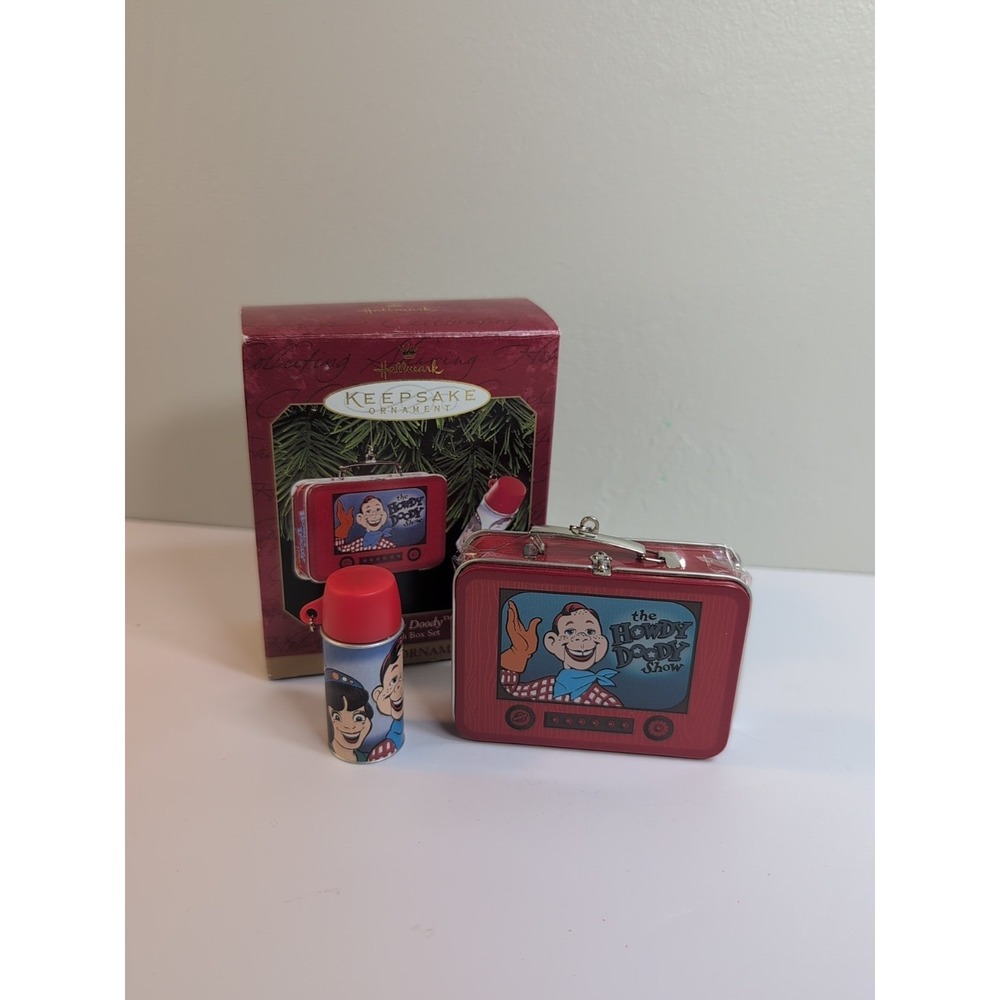 VTG 1999 Hallmark Keepsake Ornament Howdy Doody Lunch Box Set TV Show Thermos